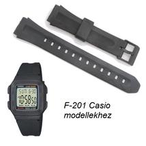 F-201 Casio fekete műanyag szíj