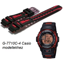 G-7710C-4 Casio fekete-piros műanyag szíj