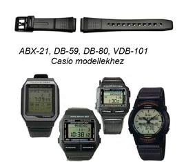 ABX-21, DB-59, DB-80, DB-101 Casio fekete műanyag szíj