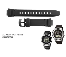 AQ-180 W-213 Casio fekete műanyag szíj