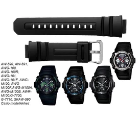 AW-590 AW-591 AWG-100 AWG-101 AWR-M100 AWG-M100 G-7700 G-7710 Casio fekete műanyag szíj