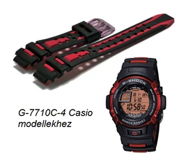 G-7710C-4 Casio fekete-piros műanyag szíj