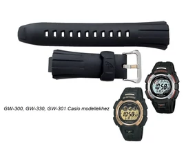 GW-300 GW-301 GW-330 Casio fekete műanyag szíj