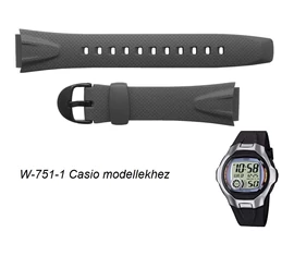 W-751-1 Casio fekete műanyag szíj