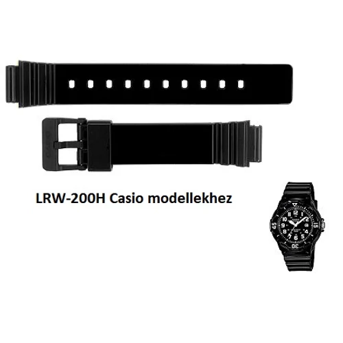 LRW-200H-1B Casio fekete műanyag szíj
