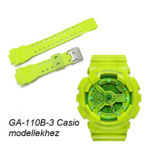 GA-110B-3 Casio zöld műanyag szíj