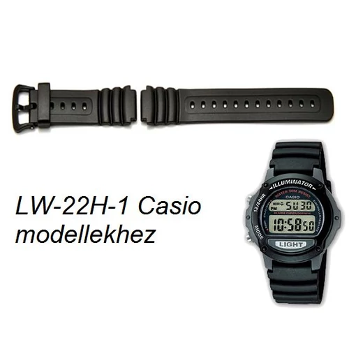 LW-22H-1 Casio fekete műanyag szíj