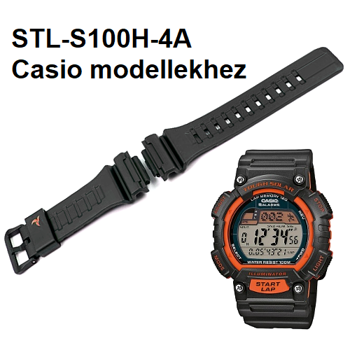 STL-S100H-4A Casio fekete műanyag szíj