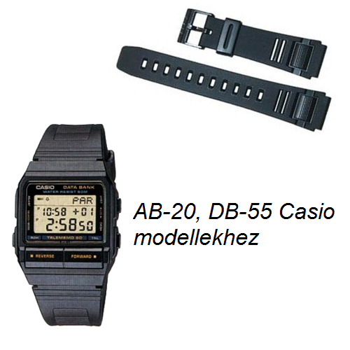 AB-20 DB-55 Casio fekete műanyag szíj