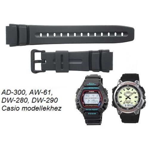 AD-300 AW-61 DW-280 DW-290 Casio fekete műanyag szíj