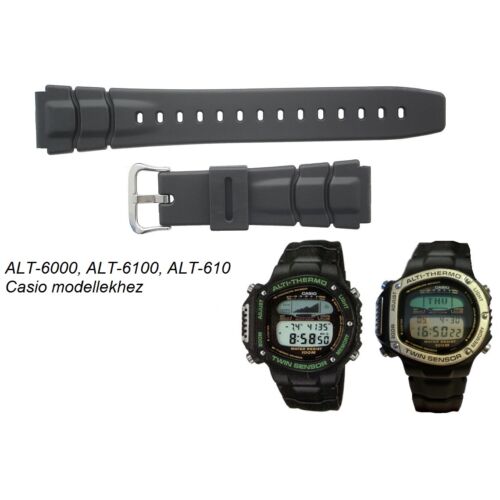 ALT-6000 ALT-6100 ALT-610 Casio fekete műanyag szíj