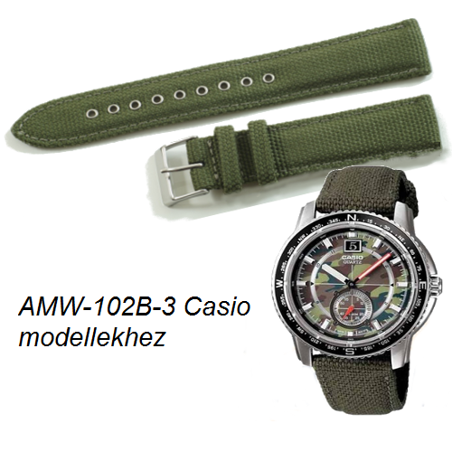 AMW-102B-3 Casio zöld szövet szíj