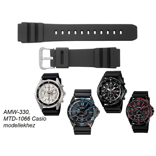 AMW-330 MTD-1066 Casio fekete műanyag szíj