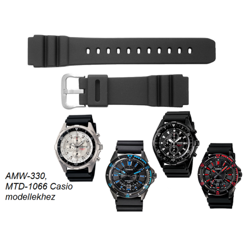 AMW-330 MTD-1066 Casio fekete műanyag szíj