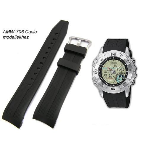 AMW-706 Casio fekete műanyag szíj