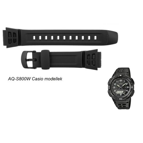 AQ-S800W Casio fekete műanyag szíj