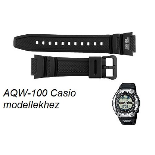 AQW-100 Casio fekete műanyag szíj