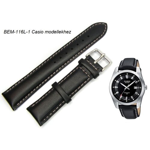 BEM-116L-1 Casio fekete bőrszíj