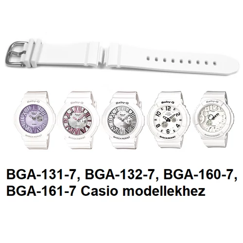 BGA-131-7, BGA-132-7, BGA-160-7, BGA-161-7 Casio fehér műanyag szíj