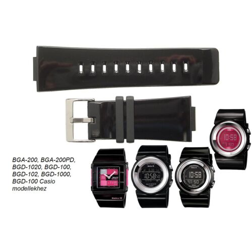 BGD-100 BGA-200 BGD-1020 BGD-102 BGD-1000 Casio fekete műanyag szíj
