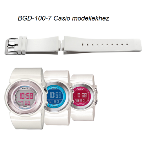BGD-100-7 Casio fehér műanyag szíj