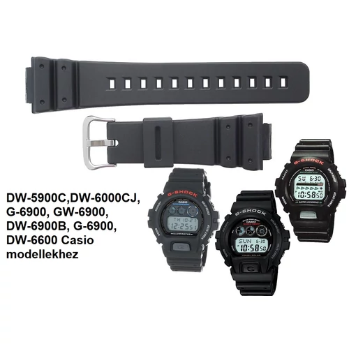 DW-6900B, DW-5900C,DW-6000CJ, G-6900, GW-6900, G-6900, DW-6600 Casio fekete műanyag szíj