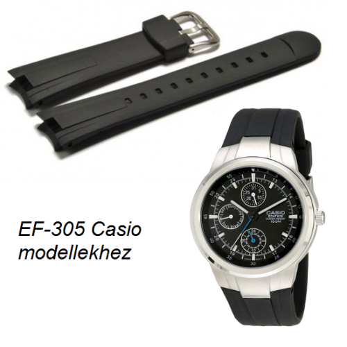 EF-305 Casio fekete műanyag szíj
