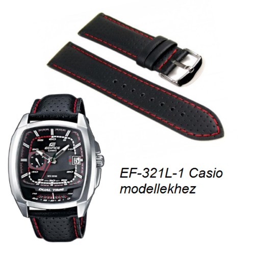 EF-321L-1 Casio fekete bőrszíj
