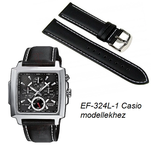 EF-324L-1 Casio karóra fekete bőrszíj