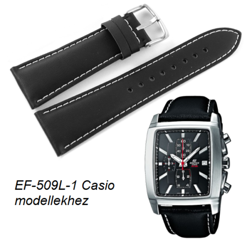 EF-509L-1 Casio fekete bőrszíj