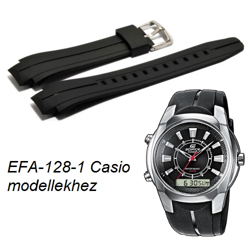 EFA-128-1 Casio fekete műanyag szíj