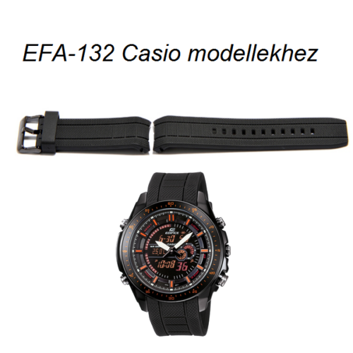 EFA-132PB Casio fekete műanyag óraszíj