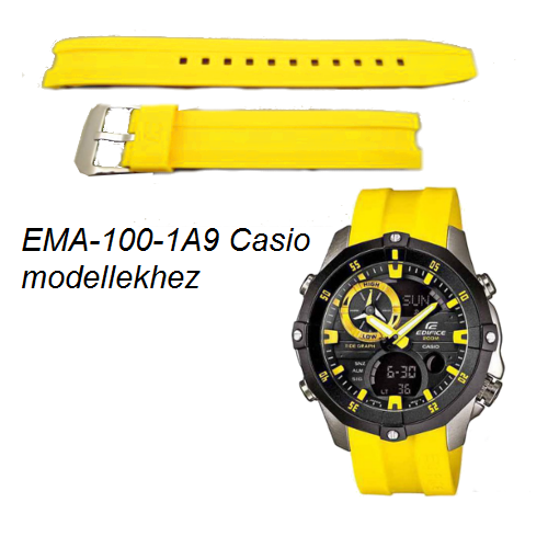 EMA-100-1A9 Casio sárga műanyag szíj