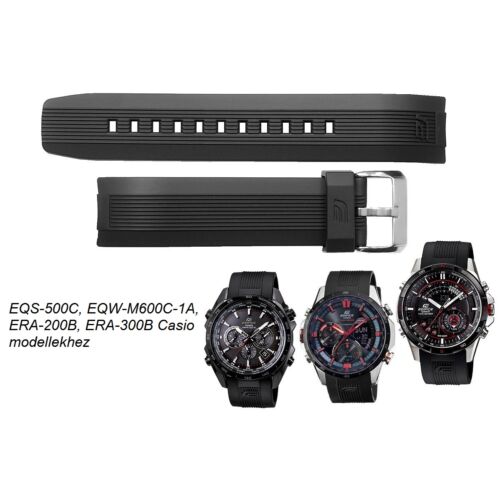 EQS-500C, EQW-M600C-1A, ERA-200B, ERA-300B Casio fekete műanyag szíj