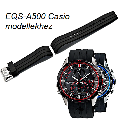 EQS-A500, EQW-A1300 Casio fekete műanyag szíj