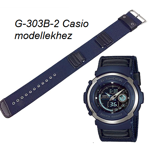 G-303B-2 Casio kék szövet szíj