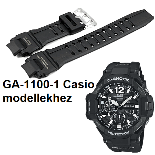 GA-1100-1 Casio fekete műanyag szíj