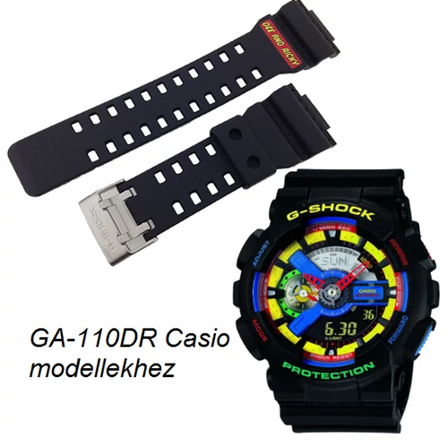 GA-110DR Casio fekete műanyag szíj