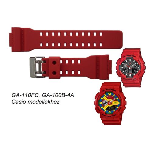 GA-110FC-1, GA-100B-4 Casio piros műanyag szíj