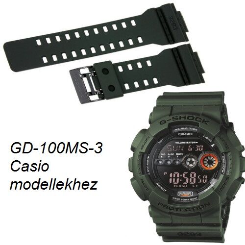 GD-100MS-3 Casio zöld műanyag szíj