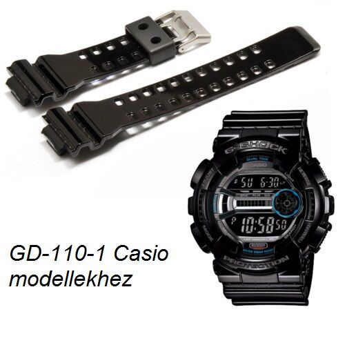 GD-110-1 GA-120B Casio fekete műanyag szíj