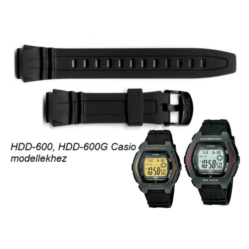 HDD-600 HDD-600G Casio fekete műanyag szíj