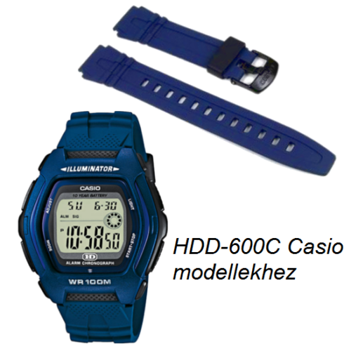 HDD-600C Casio kék műanyag szíj