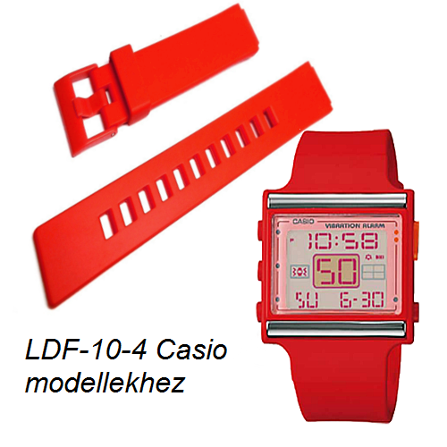 LDF-10-4 Casio piros műanyag szíj