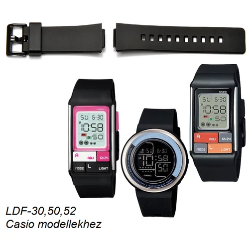 LDF-30 LDF-50 LDF-52 Casio fekete műanyag szíj