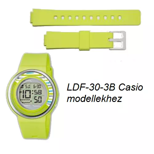 LDF-30-3B Casio zöld műanyag szíj