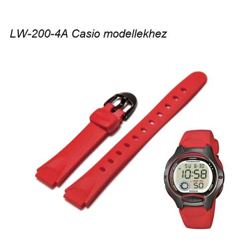 LW-200-4A Casio piros műanyag szíj