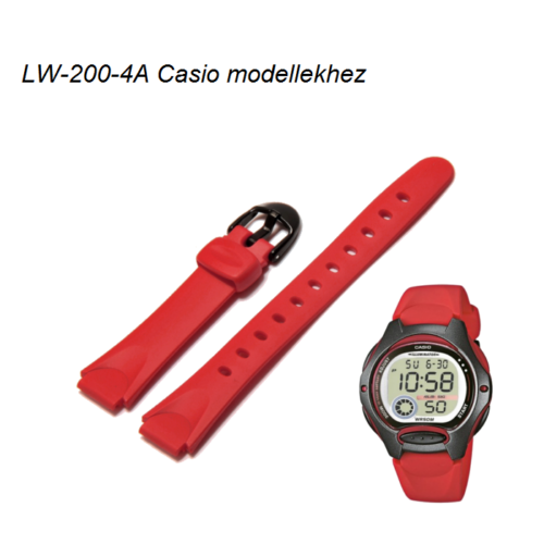 LW-200-4A Casio piros műanyag szíj