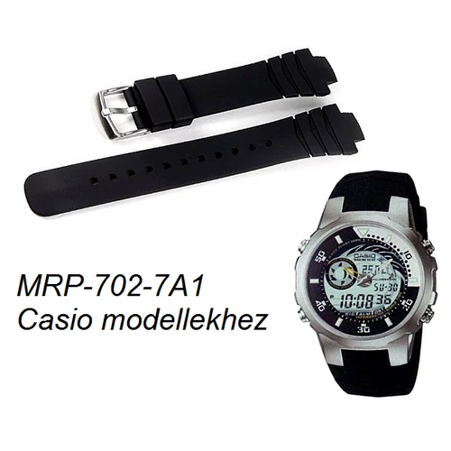 MRP-702-7A1 Casio fekete műanyag szíj
