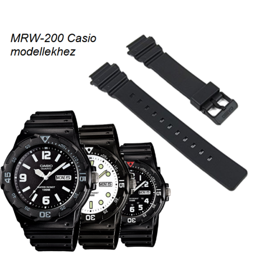 MRW-200 Casio fekete műanyag szíj